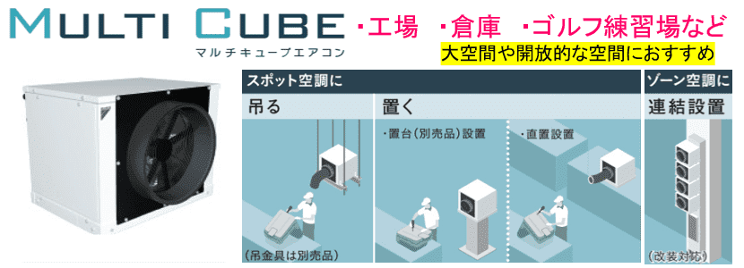 工場・倉庫・ゴルフ練習場などにおススメのMULTI CUBE