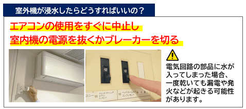 エアコン室内機の電源を抜くかブレーカーを切る